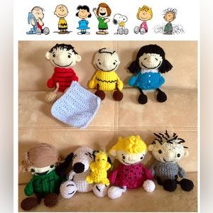 NEW Amigurumi Handmade Peanuts Characters | Set of 8 | Charlie Brown and friends